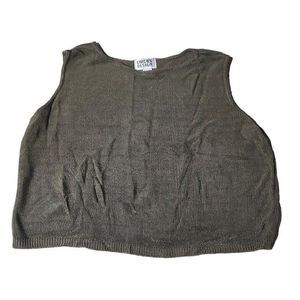 Vintage 90s heavy weight knit chicos green tank top